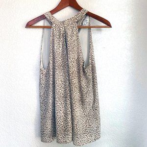Leopard print halter blouse